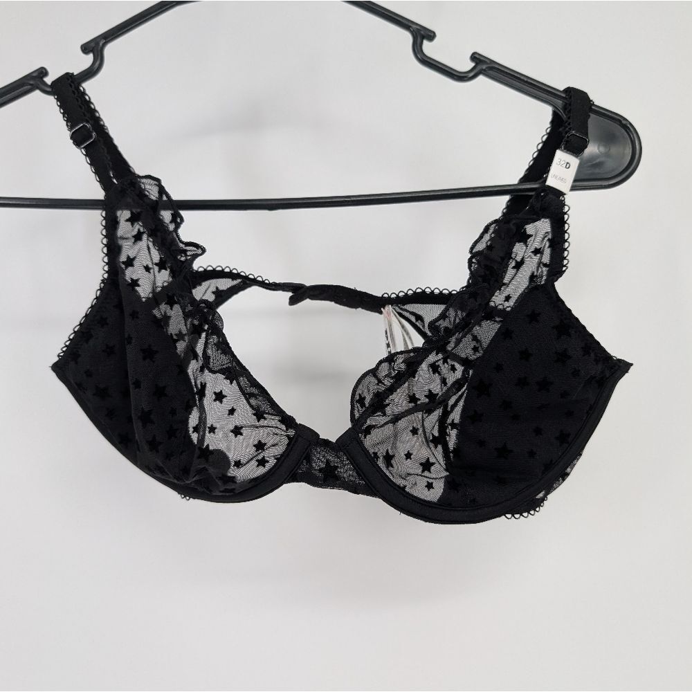 Victoria's Secret Black Star Mesh Bra